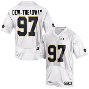 Notre Dame Fighting Irish Men's Micah Dew-Treadway #97 White Under Armour Authentic Stitched College NCAA Football Jersey AKR5099GF